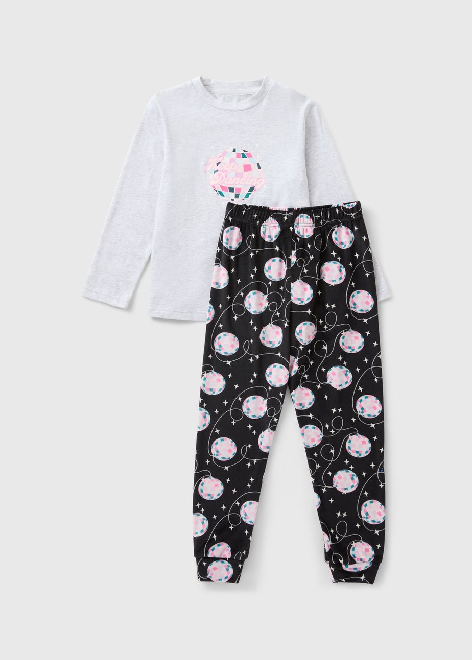 Girls Grey Disco Dancing Mini Me Pyjama Set (1-13yrs)