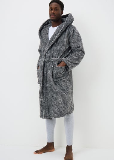 Grey Popcorn Dressing Gown