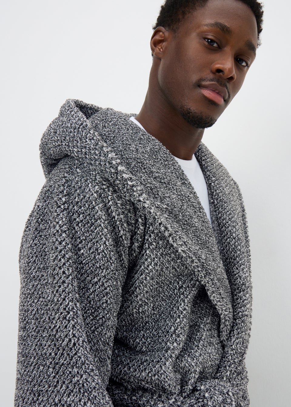 Grey Popcorn Dressing Gown