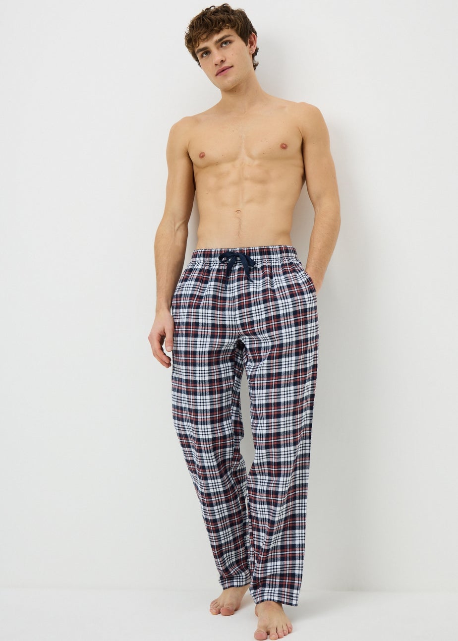 Cream Brushed Woven Check Pyjama Bottoms