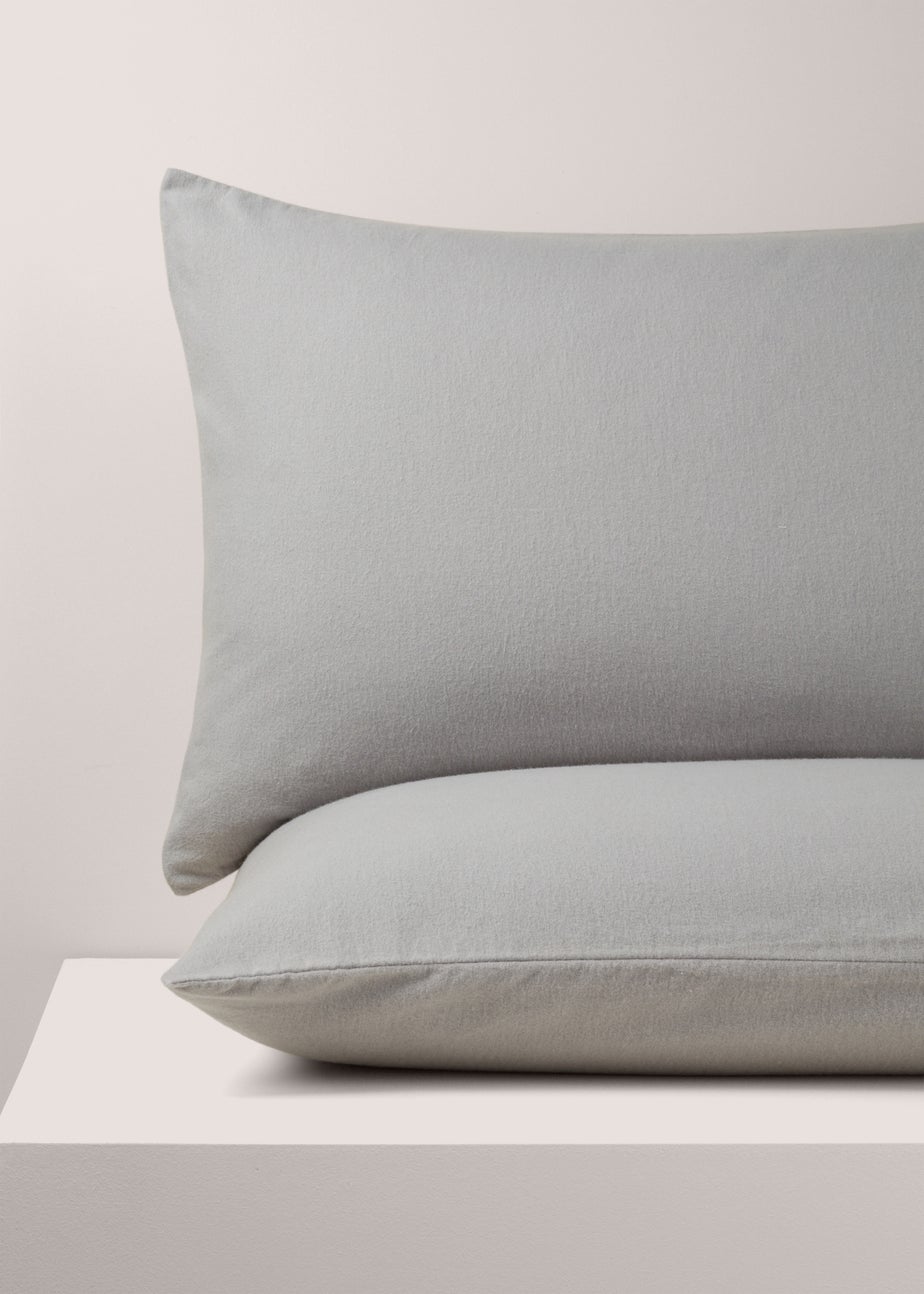 2 Pack Grey Cotton Pillowcase