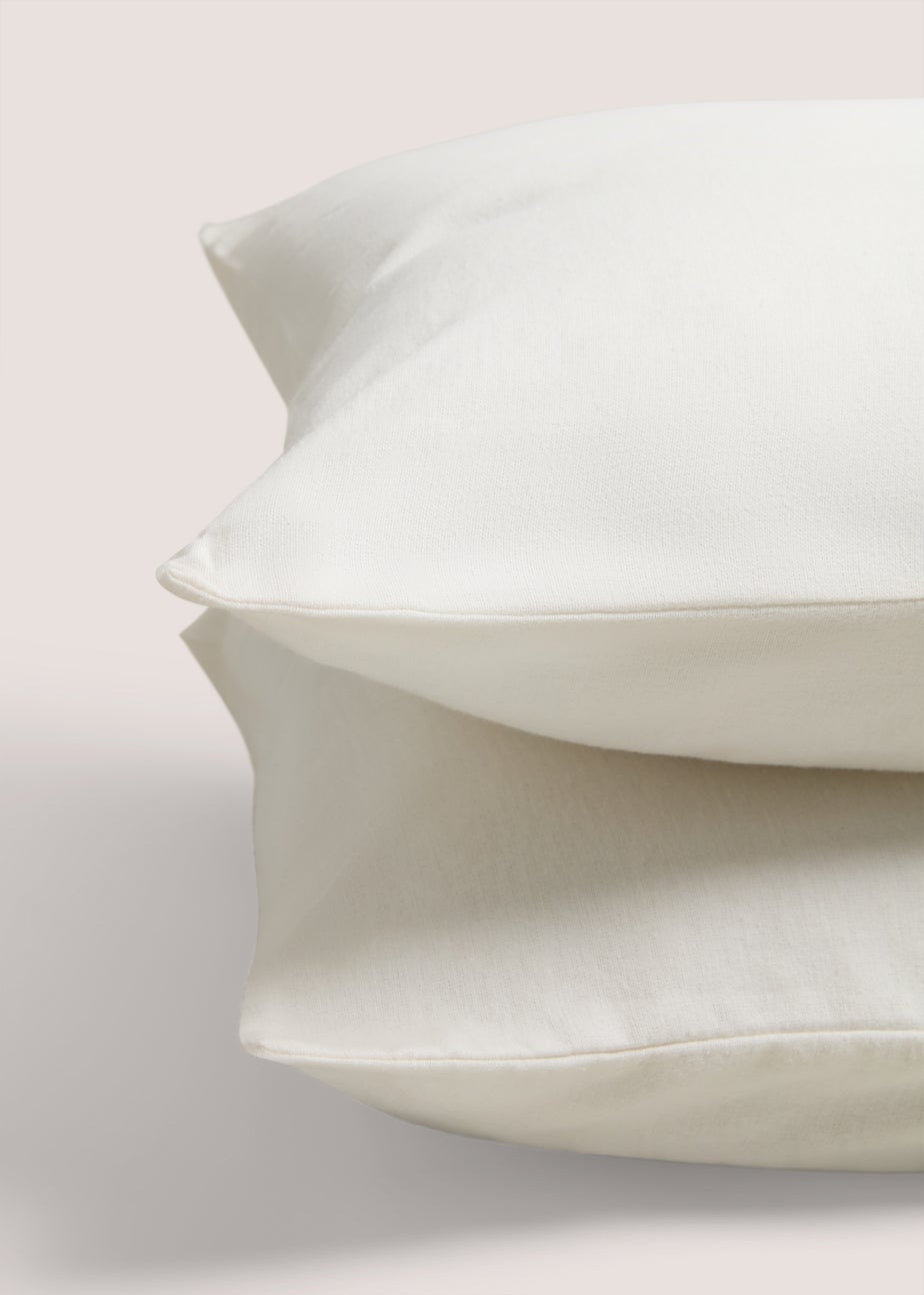 2 Pack Cream Cotton Pillowcase