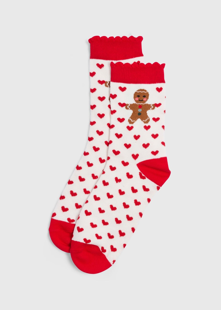 Cream Gingerbread Ankle Socks