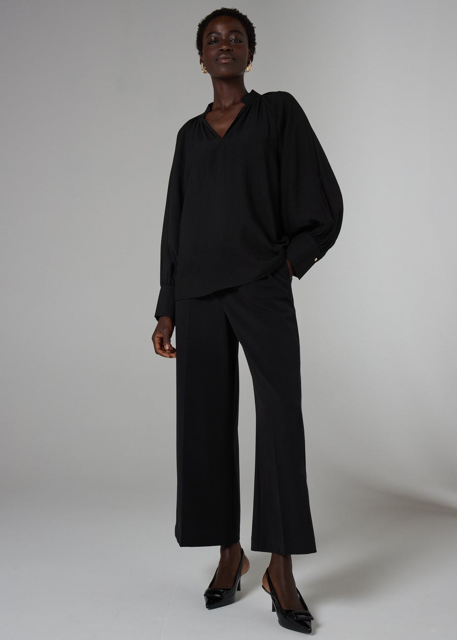 Et Vous Black Long Sleeve Popover Blouse