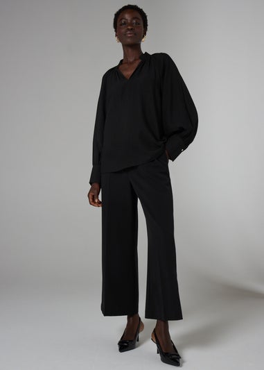 Et Vous Black Long Sleeve Popover Blouse