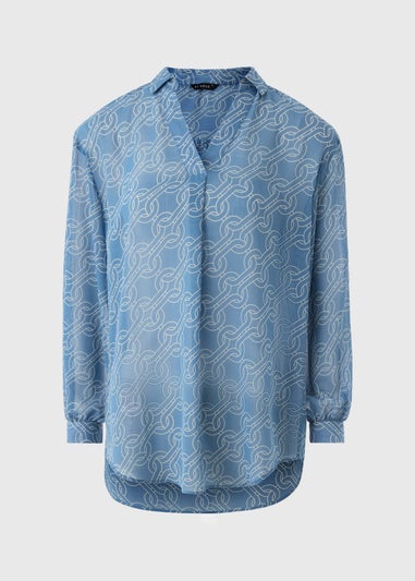 Et Vous Blue Chain Print Blouse