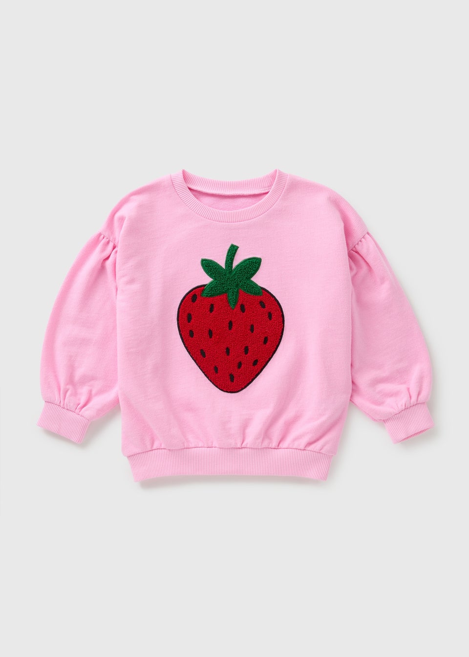 Girls Pink Strawberry Sweatshirt (-1-7yrs)