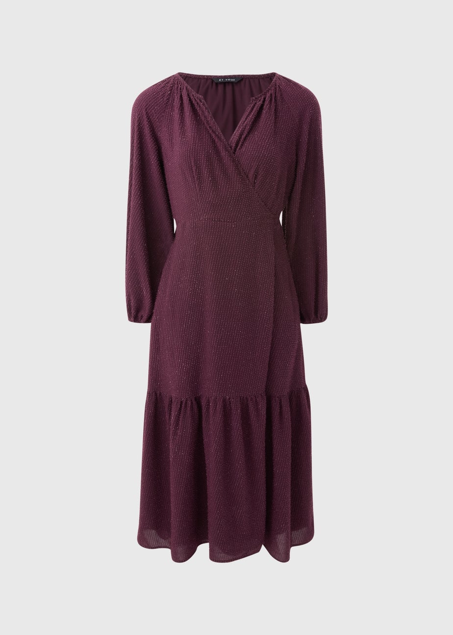Et Vous Burgundy Lurex Midaxi Dress