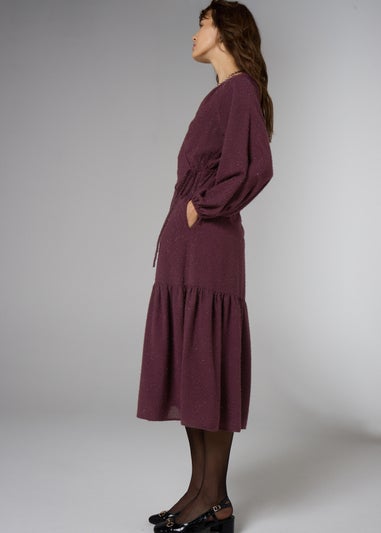 Et Vous Burgundy Lurex Midaxi Dress