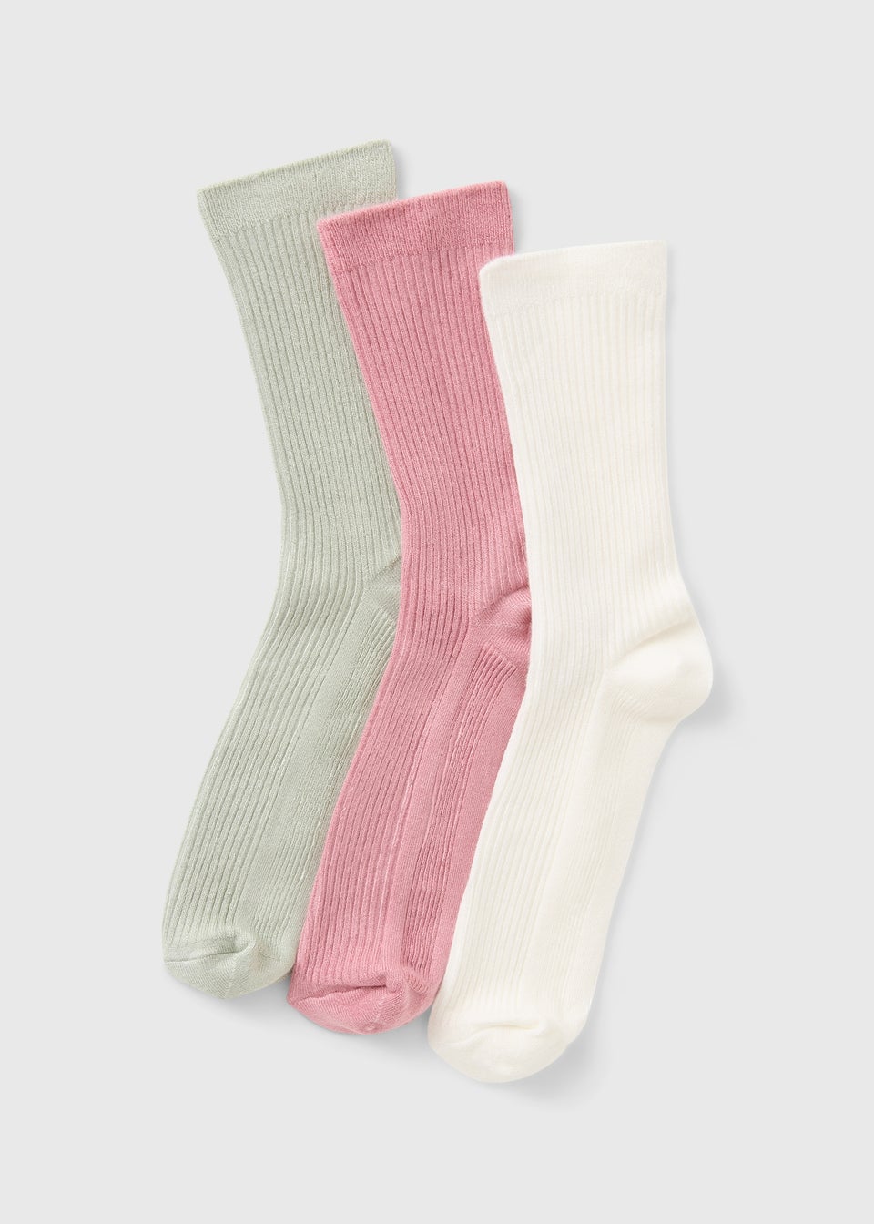 3 Pack Multi Colour Super Soft Ribbed Ankle Socks