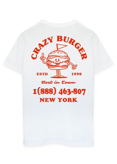 Brands In Crazy Burger White Graphic T-Shirt