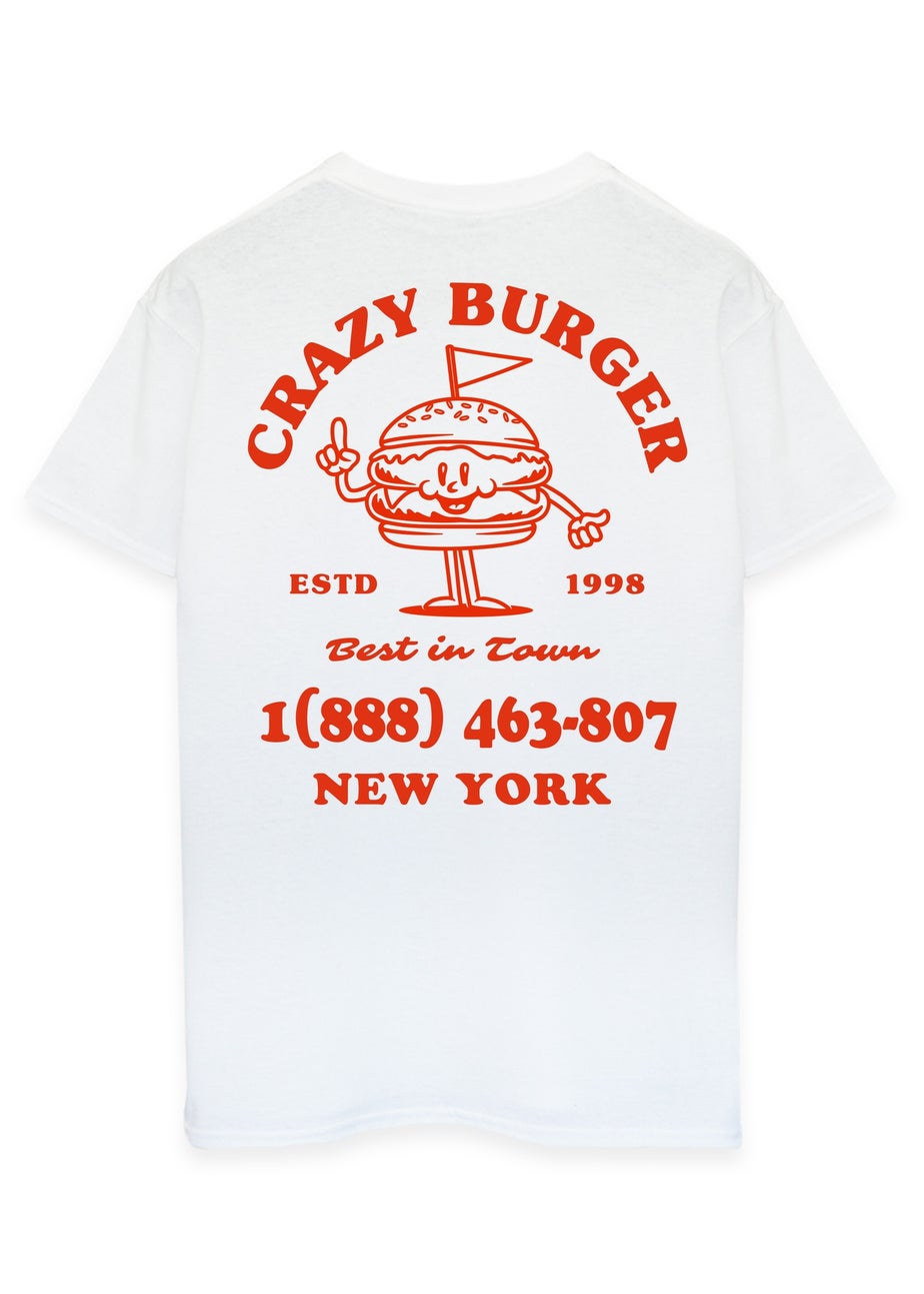 Brands In Crazy Burger White Graphic T-Shirt