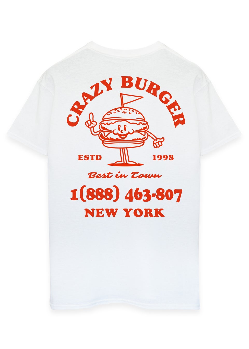 Brands In Crazy Burger White Graphic T-Shirt