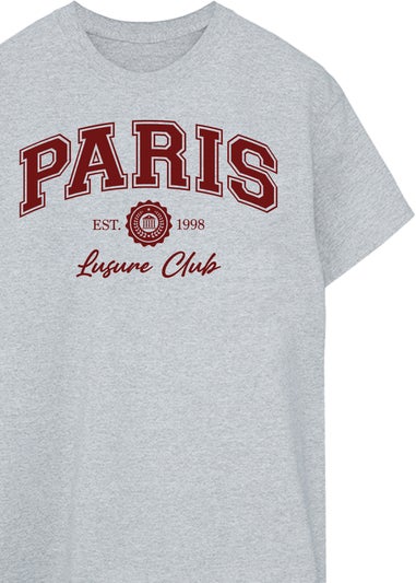 Brands In Paris Leisure Club Grey Boyfriend Fit Graphic T-Shirt
