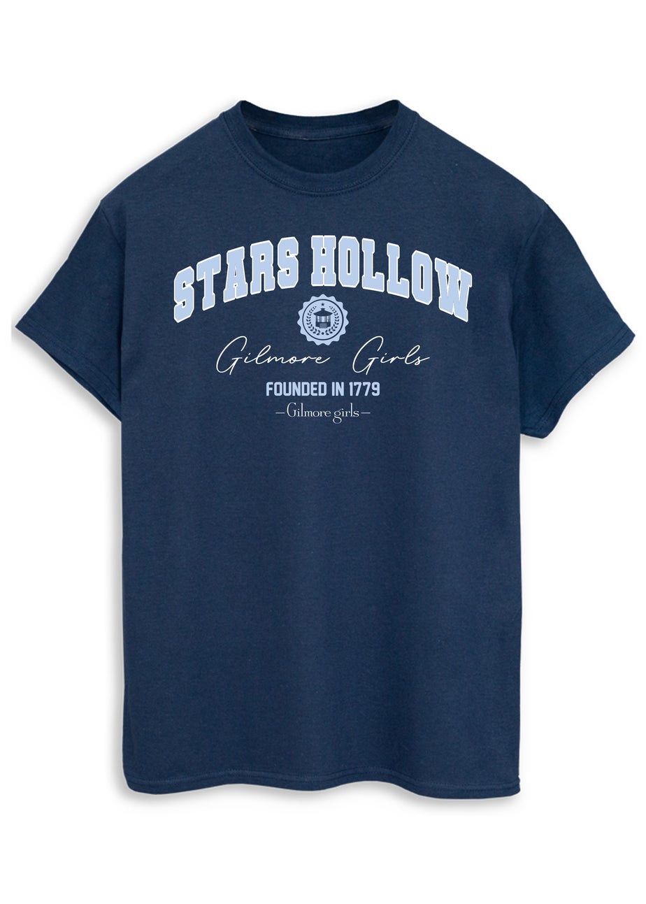 Gilmore Girls Stars Hollow Navy Boyfriend Fit Graphic T-Shirt