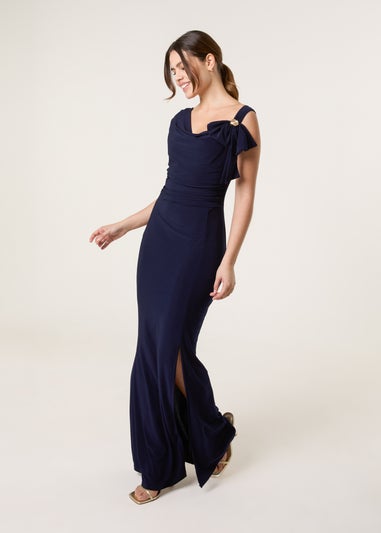 Blue Vanilla Navy Maxi Dress With Metal Detailing