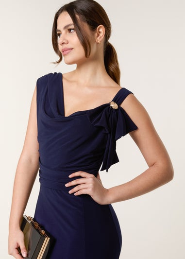 Blue Vanilla Navy Maxi Dress With Metal Detailing