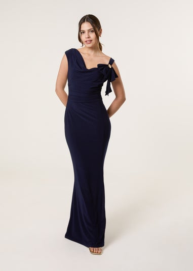 Blue Vanilla Navy Maxi Dress With Metal Detailing