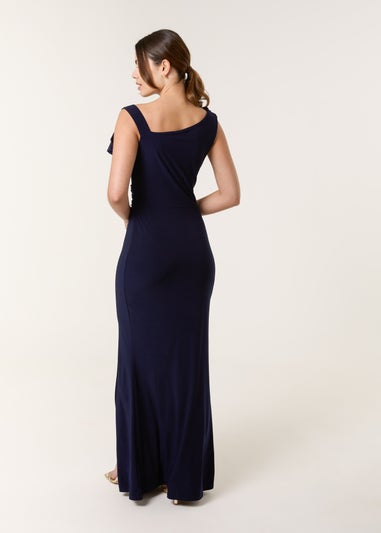 Blue Vanilla Navy Maxi Dress With Metal Detailing