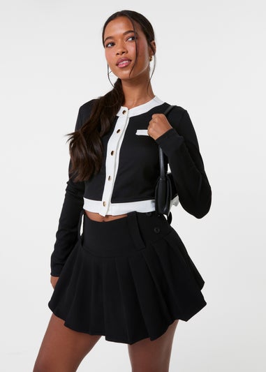 Pink Vanilla Black Slinky Two Tone Cardigan