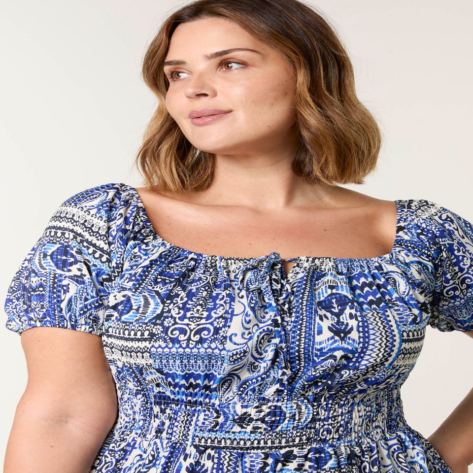 Blue Vanilla Blue Curve Scoop Neck Midi Dress