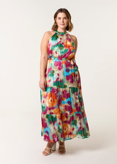 Blue Vanilla Multi Curve Halterneck Midi Dress