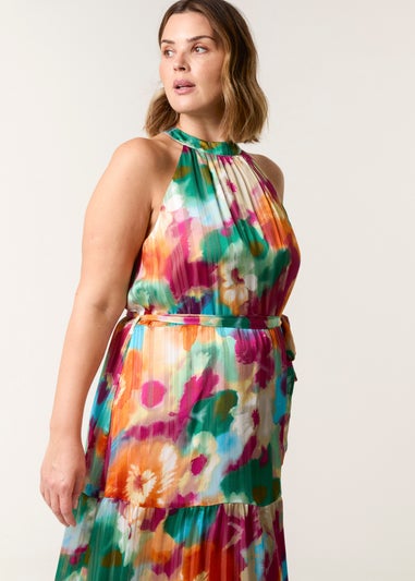 Blue Vanilla Multi Curve Halterneck Midi Dress