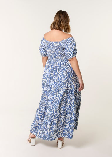 Blue Vanilla Blue Curve Elasticated Off The Shoulder Maxi Dress