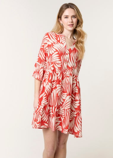 Blue Vanilla Orange Ric Rac Smock Shirt Dress