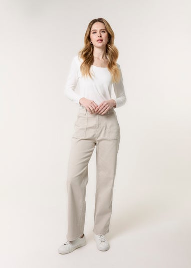 Blue Vanilla Sand Wide Leg Pocket Trouser