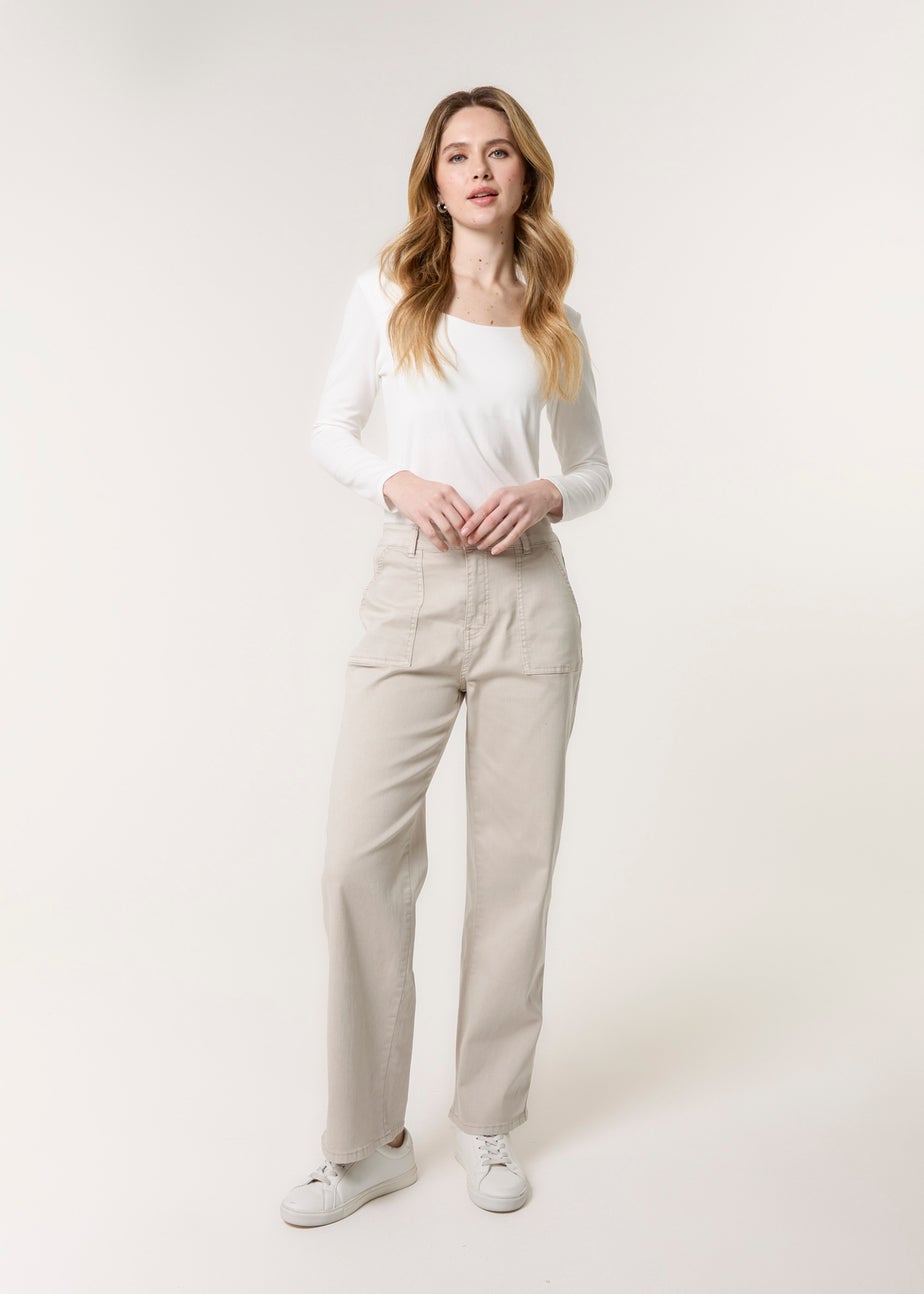 Blue Vanilla Sand Wide Leg Pocket Trouser