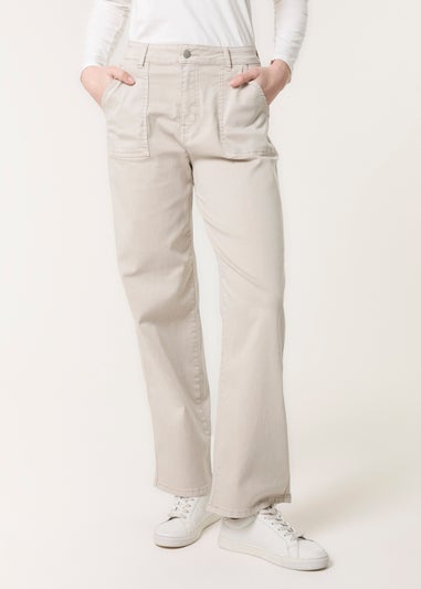 Blue Vanilla Sand Wide Leg Pocket Trouser