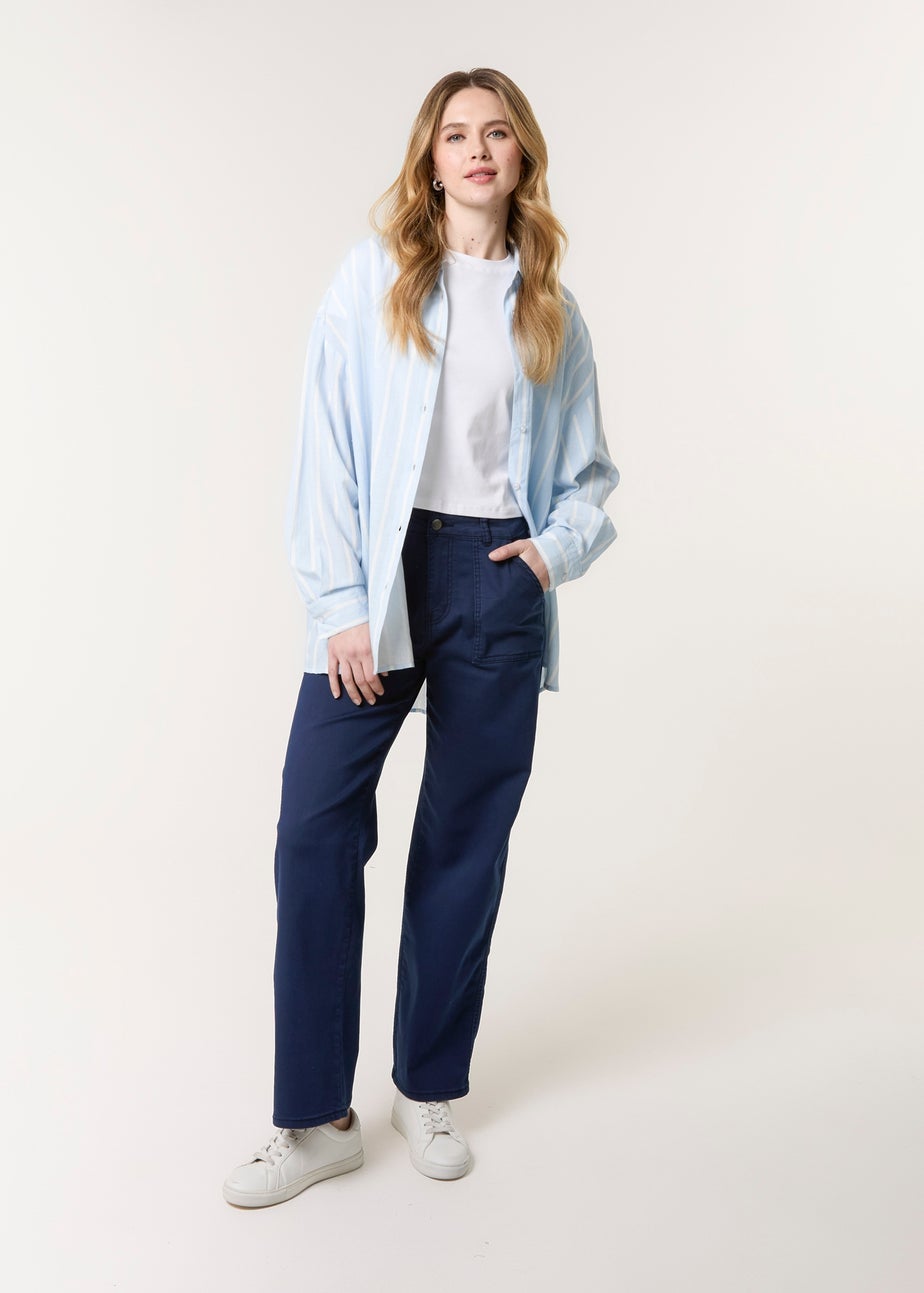 Blue Vanilla Navy Wide Leg Pocket Trouser