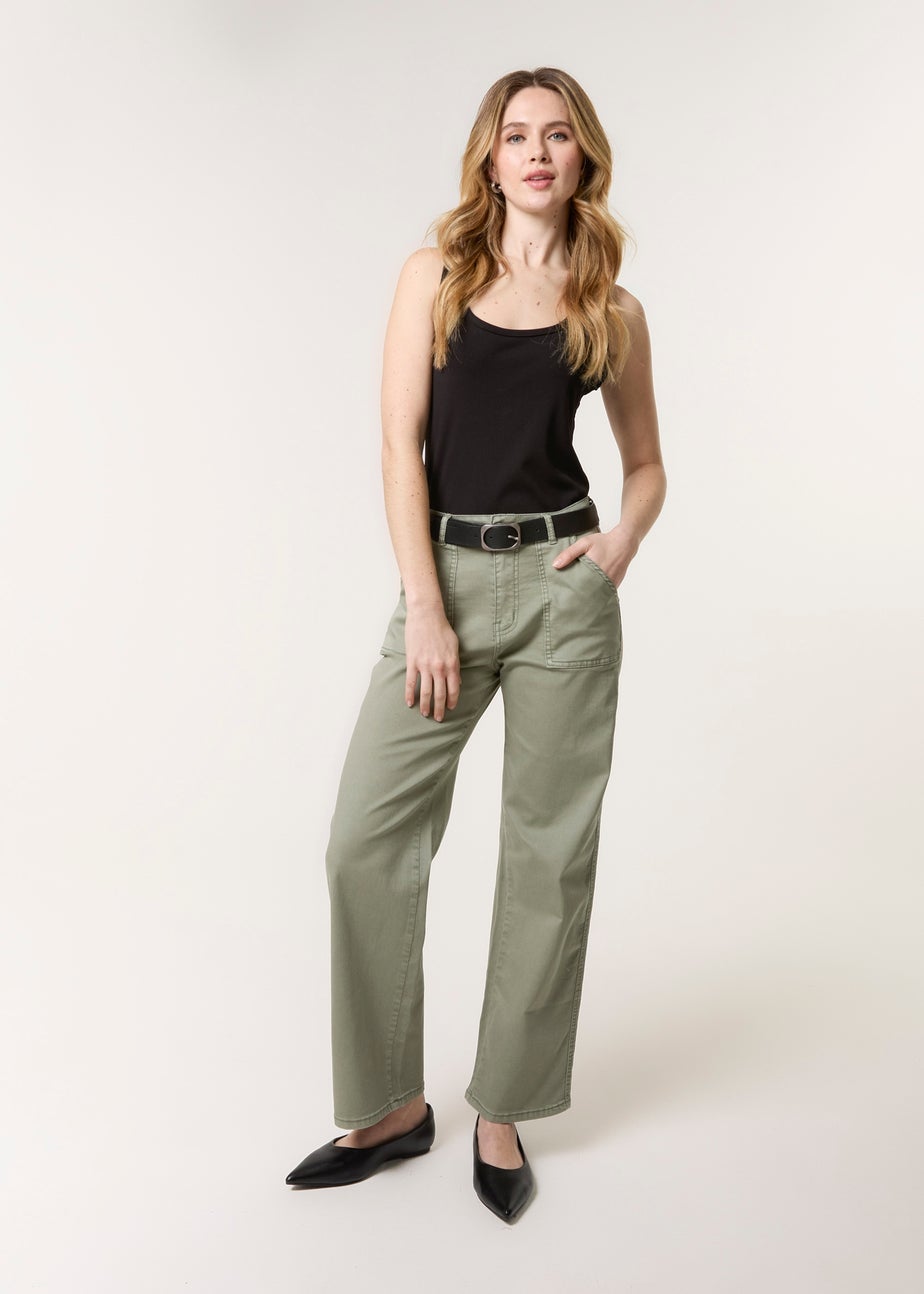 Blue Vanilla Khaki Wide Leg Pocket Trouser