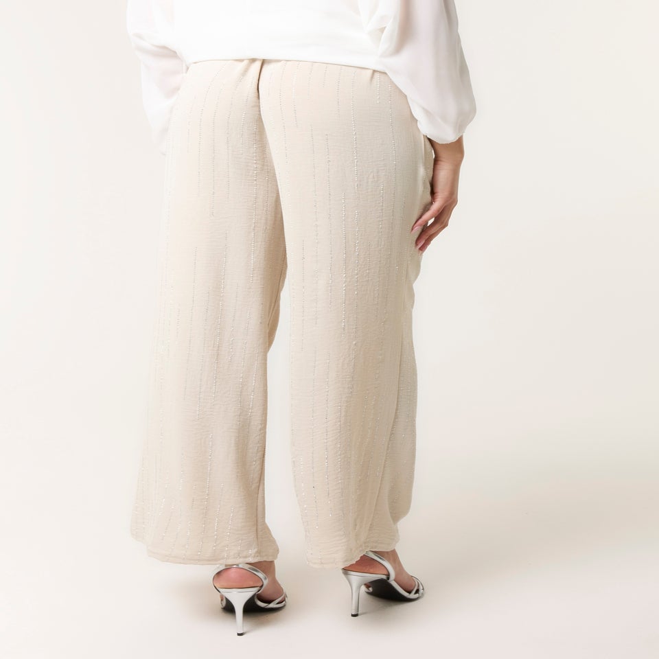 Blue Vanilla Stone Sparkle Wide Leg Trouser