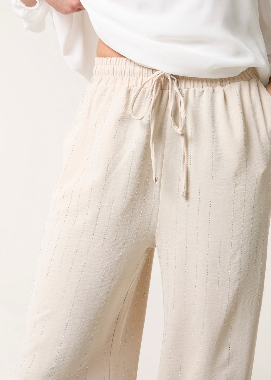 Blue Vanilla Stone Sparkle Wide Leg Trouser