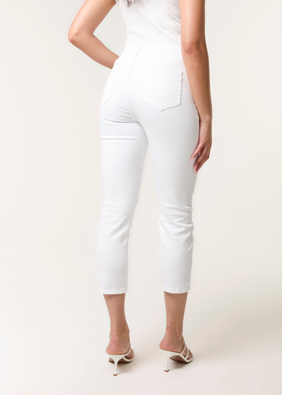 Blue Vanilla Ivory Button Front Capri Trouser