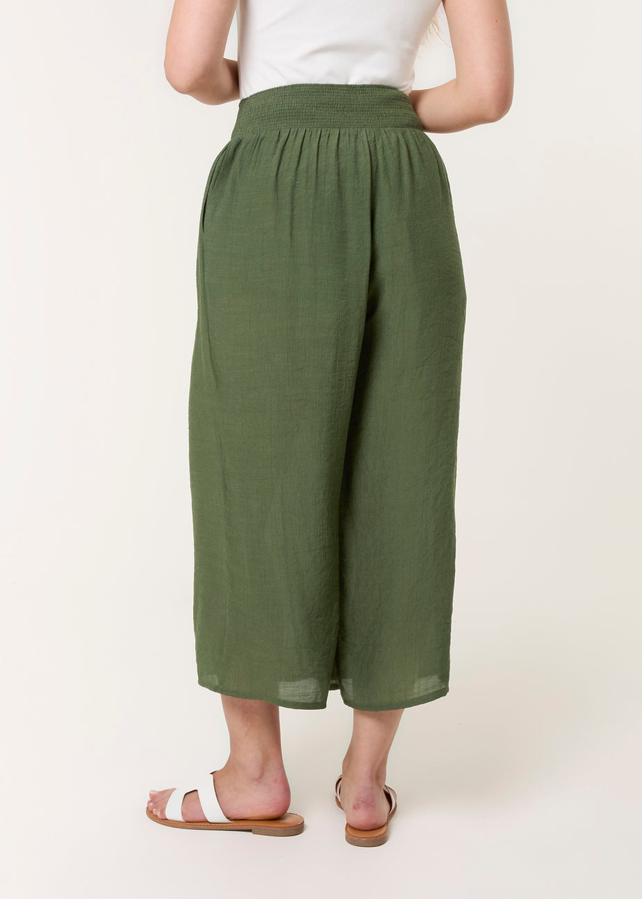 Blue Vanilla Khaki Shirred Culottes