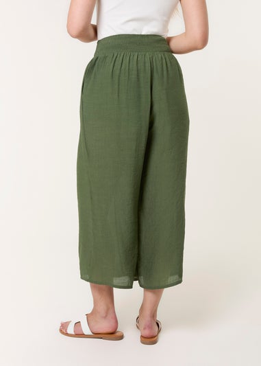 Blue Vanilla Khaki Shirred Culottes