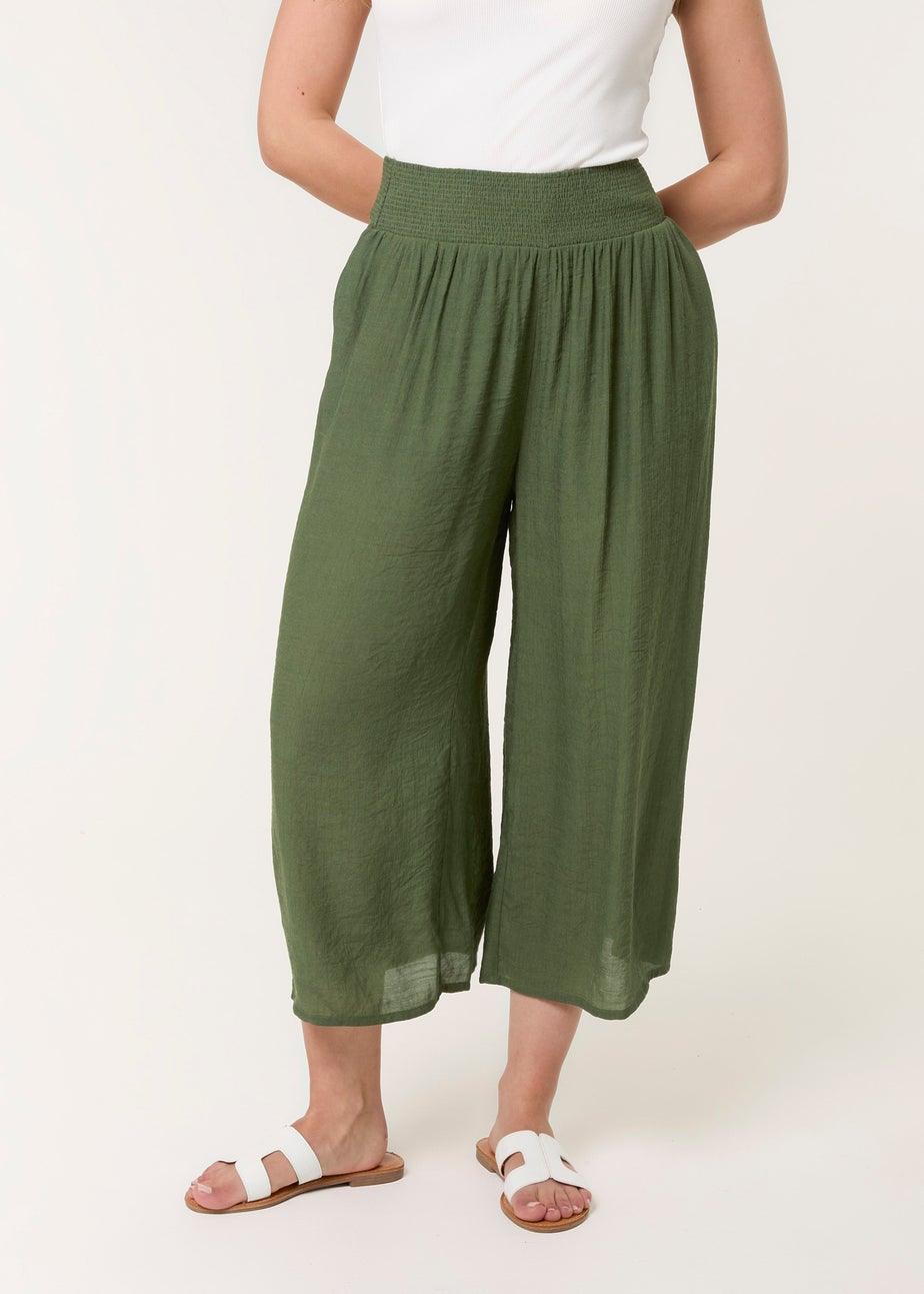 Blue Vanilla Khaki Shirred Culottes