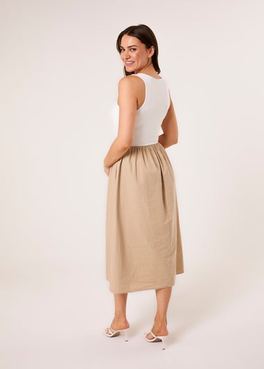 Blue Vanilla Stone Mix Fabric Midi Dress