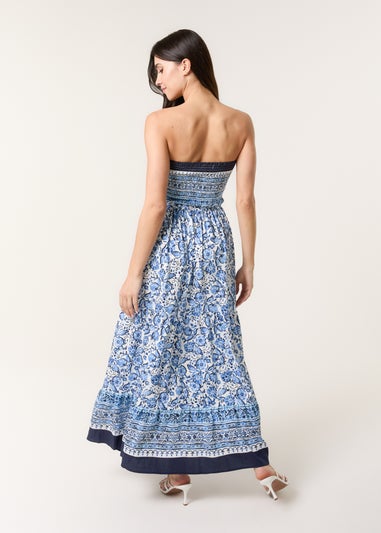 Blue Vanilla Blue Shirred Bust Bandeau Dress