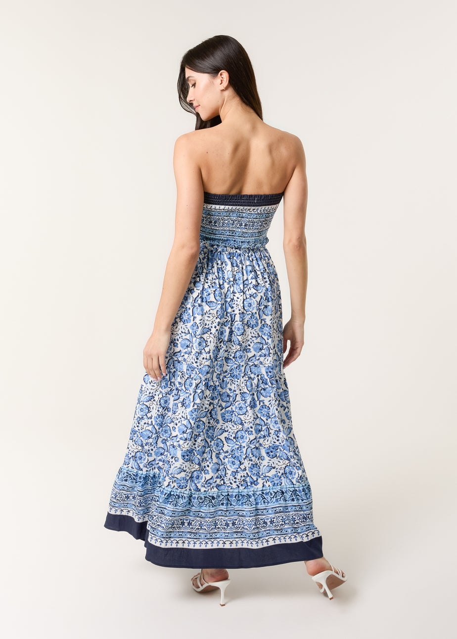 Blue Vanilla Blue Shirred Bust Bandeau Dress