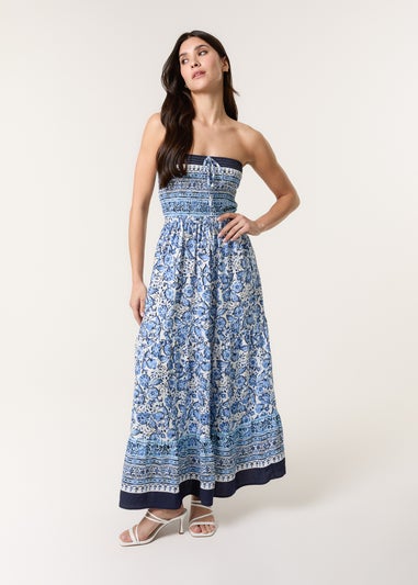 Blue Vanilla Blue Shirred Bust Bandeau Dress