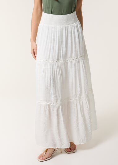 Blue Vanilla Ivory Mix Crochet Maxi Skirt