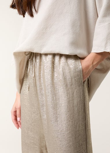 Blue Vanilla Champagne Shimmer Wide Leg Trouser