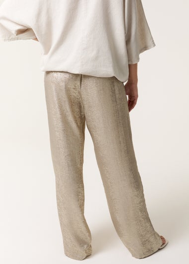 Blue Vanilla Champagne Shimmer Wide Leg Trouser