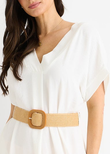 Gini London White Air Flow Belted Oversized Dress