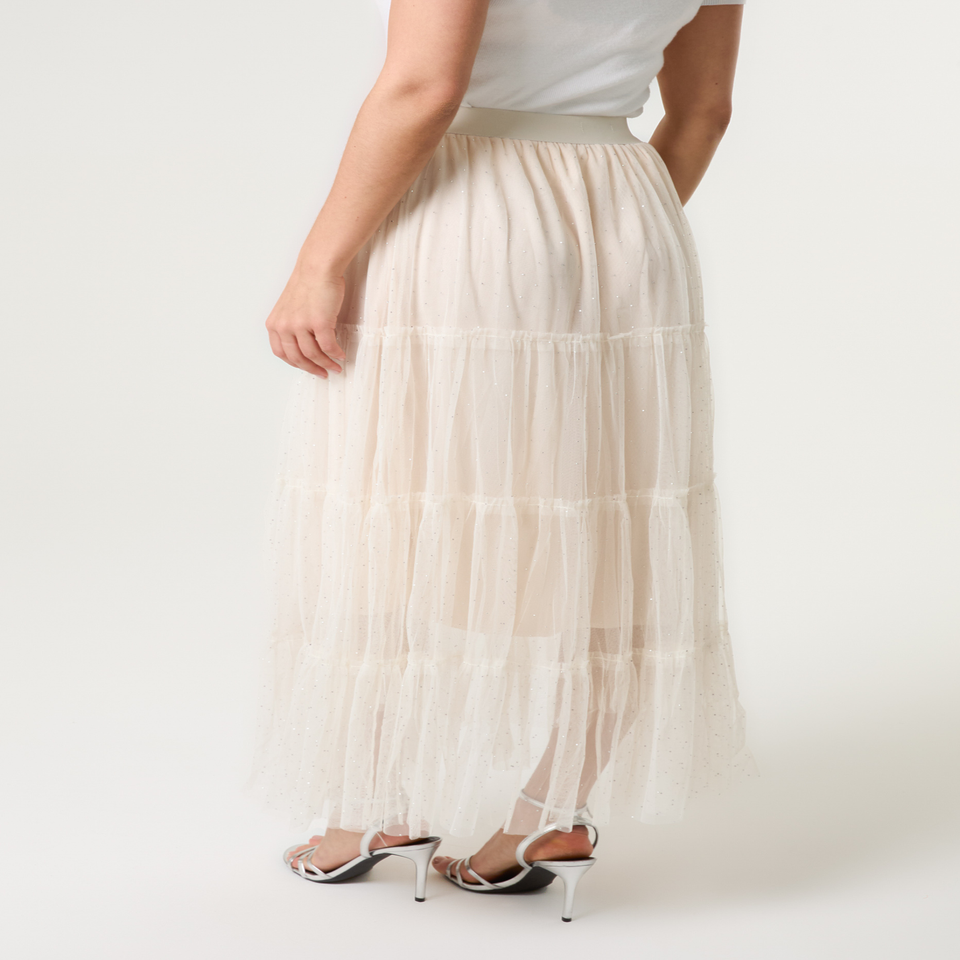 Blue Vanilla Cream Long Layered Skirt