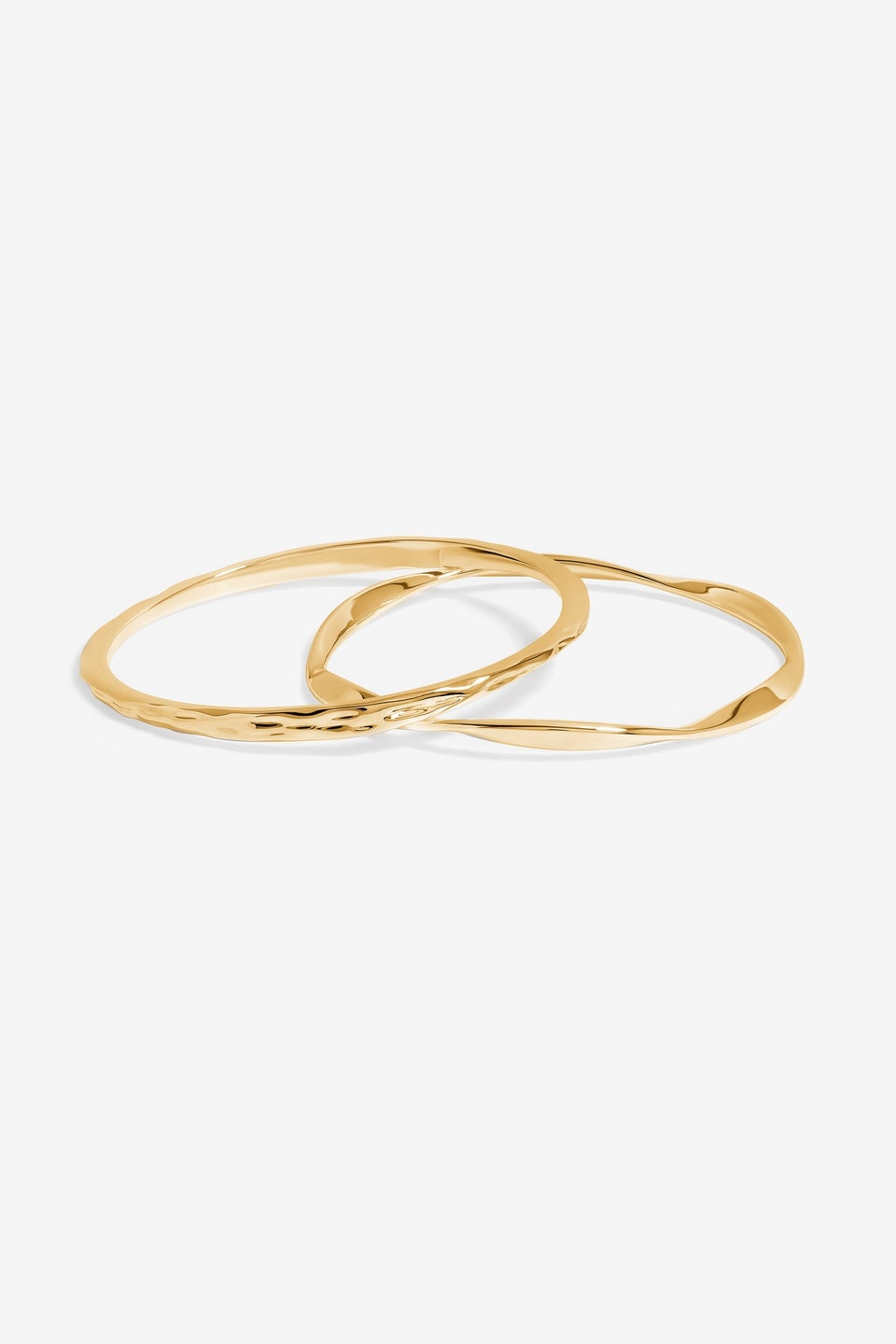 Jon Richard Gold Plated Polished Bangles Pack Of 2